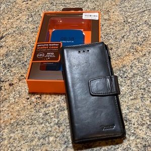 Reiko Genuine Leather Wallet Case for iPhone 6S